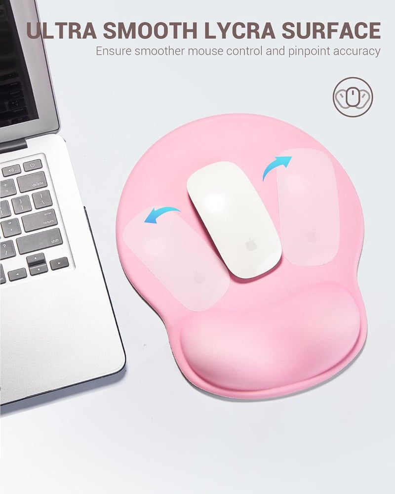 Laborio Ergonomic Mouse Pad with Wrist Rest, Large Mousepad(10.6'' x 9''), Office Wrist Support Mouse Mat with Non-Slip Base, Pain Relief for Laptop & Computer（Pink） - Image 5